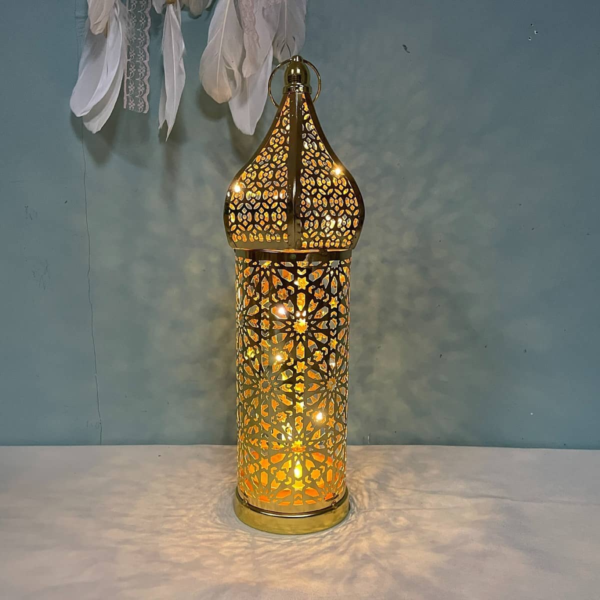 Moroccan Hollow LED Wind Lamp Floor Lantern