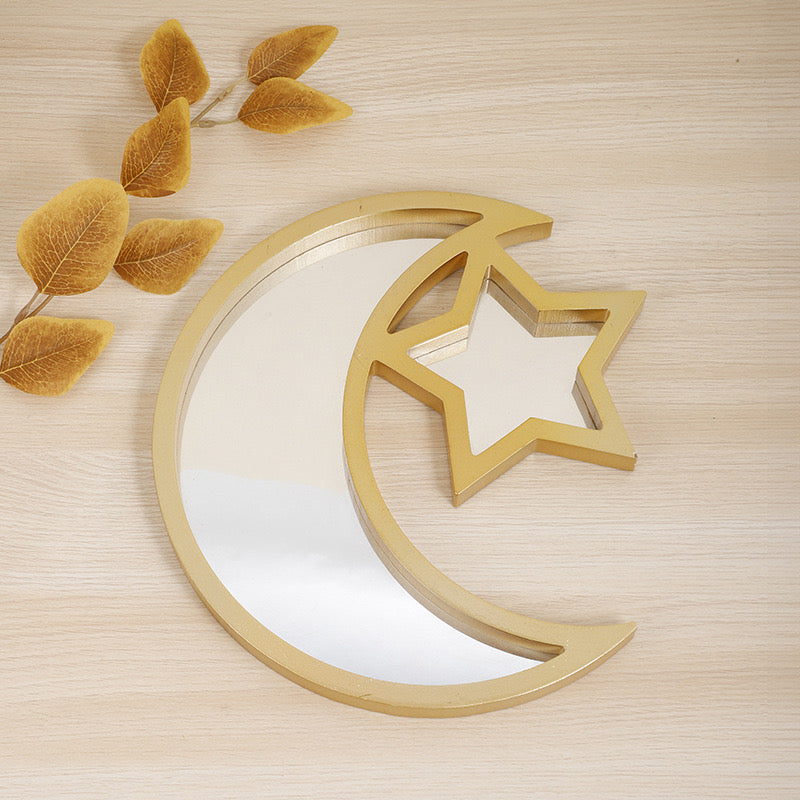 New Arrivals - Ramadan Eid Mubarak Wooden Moon Star Food Tray Tableware