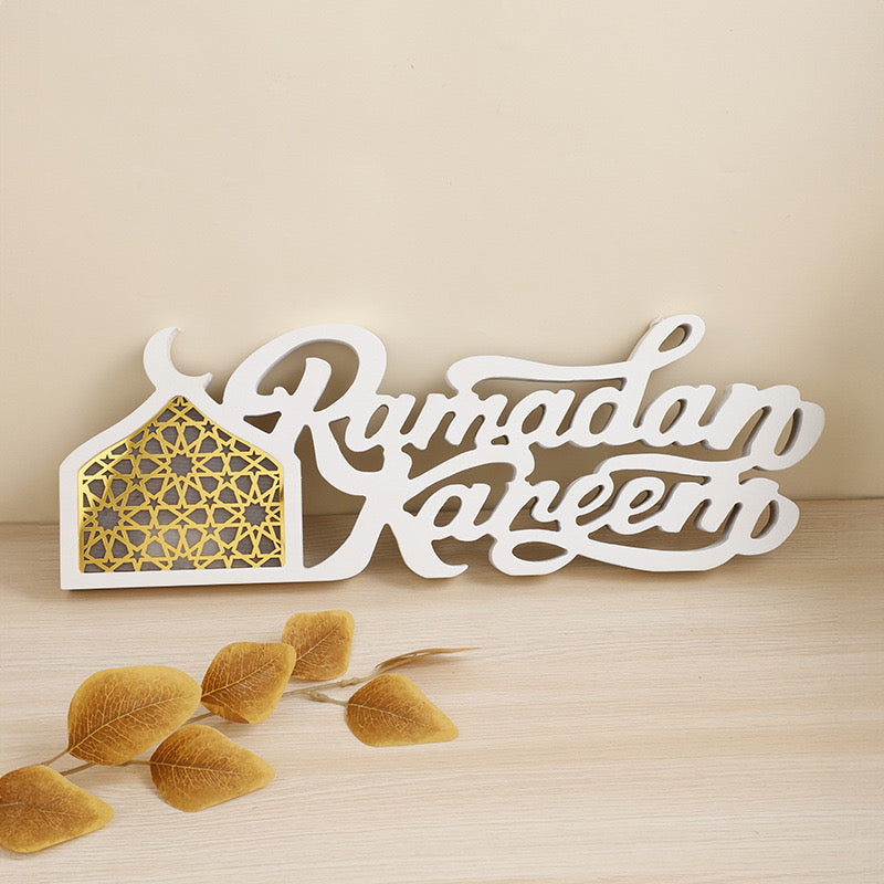 New Arrivals - Ramadan Mubarak Ramadan Kareem Wooden Decorative Light Table Centerpiece