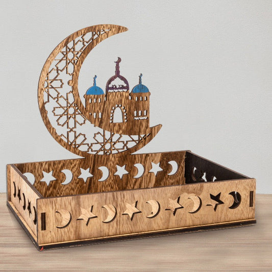 Ramadan Eid Mubarak Food Tray Wooden Tableware