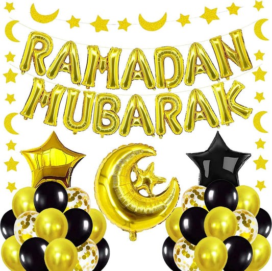 SET OF Ramadan Mubarak Balloon Party Decor