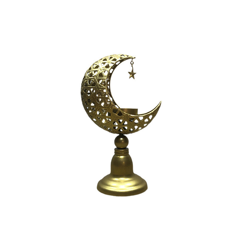 New Arrivals Islamic Moon Shaped Metal Candle Holder